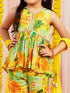 Girl's' Yellow Kurta Sharara And Dupatta Set